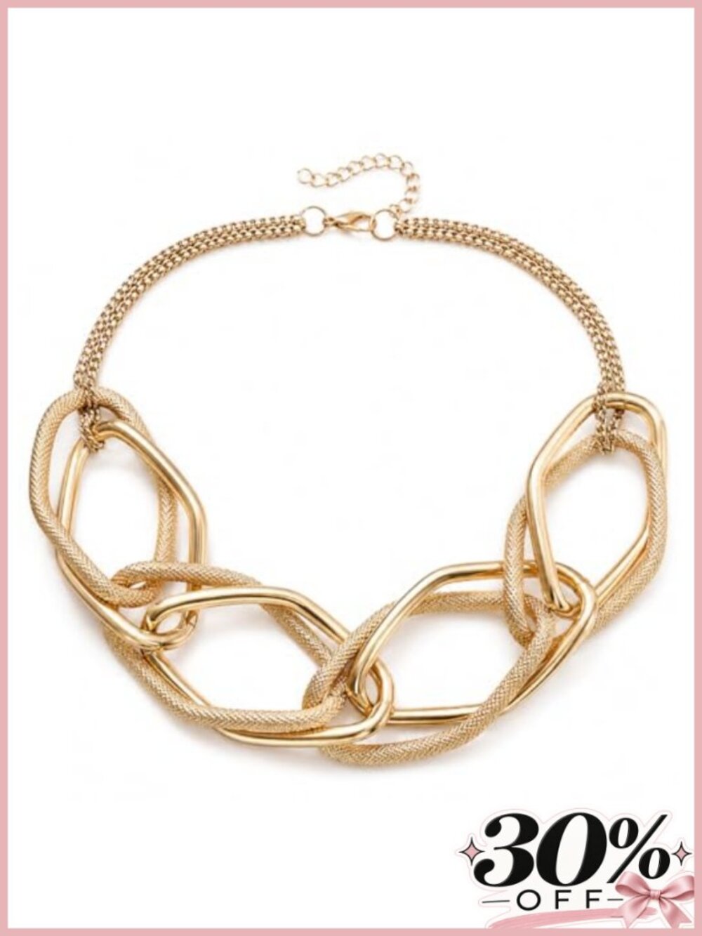 Heavyweight Gold Plated Cuban Link Choker Necklace, Adjustable Extender